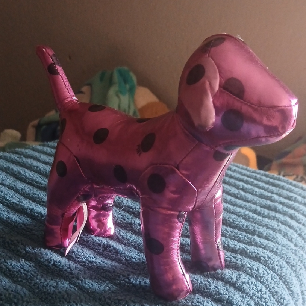 PINK Pink and Black Polka Dot Dog
